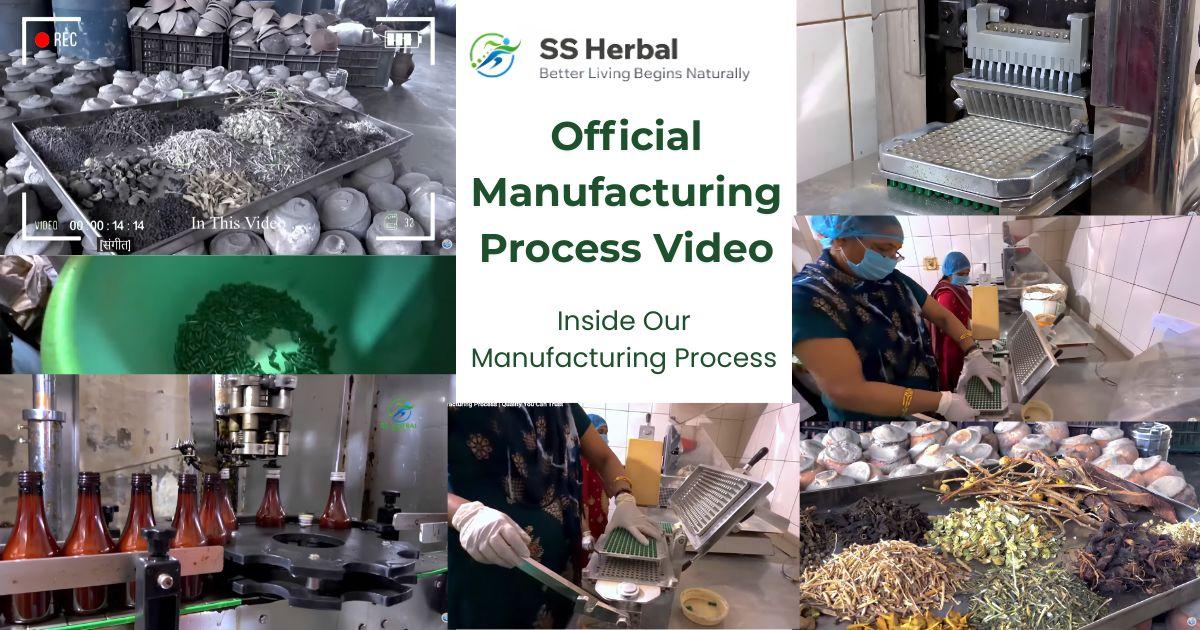 SS Herbal India official manufacturing process video showing a clean Ayurvedic production environment, quality-focused manufacturing workflow and hygienic packaging process..jpg